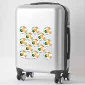 Sticker banquet vert orange soccer faveurs jeu de 13 (Sur valise)