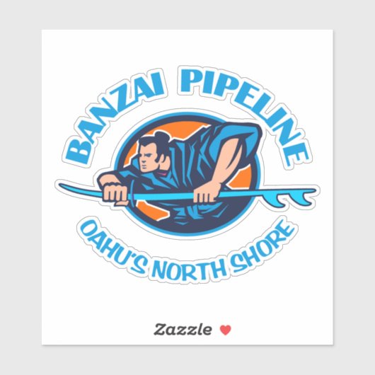 Sticker Banzai Pipeline (bleu) (Feuille)