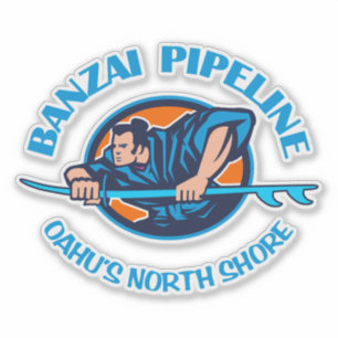 Sticker Banzai Pipeline (bleu)