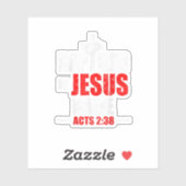 Sticker Baptisé En Jésus Nom Actes 238 Baptême Jésus Seule (Feuille)