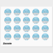 Sticker Baptiste Bleu Argent Damas & Bow (Feuille)