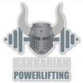 Sticker Barbarian Warrior Powerlifting Workout (Devant)