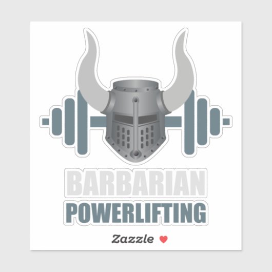 Sticker Barbarian Warrior Powerlifting Workout (Feuille)
