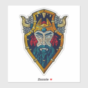 Sticker Barbe bleue vif look métallique