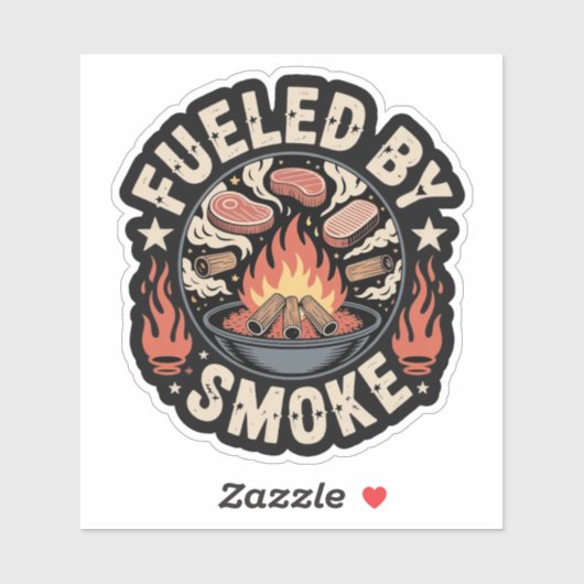 Sticker Barbecue drôle de maître de four à barbecue alimen (Feuille)