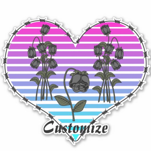 Sticker Barbed Wire Heart (Devant)
