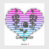 Sticker Barbed Wire Heart (Feuille)