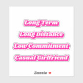 Sticker Barbiecore Hot rose Long Terme Décontracté ami (Feuille)