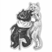 Sticker Barbier chats artisanat art animal (Devant)