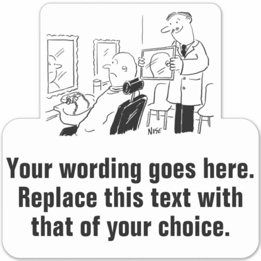 Sticker Barbier ou coiffeur pour hommes Promotionnels (Devant)