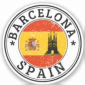 Sticker Barcelon Rond Drapeau Pour Ordinateur Port (Recto)