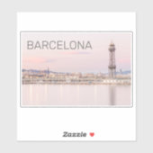 Sticker Barcelona Skyline Sunset Catalogne Espagne (Feuille)