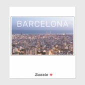 Sticker Barcelone Catalogne Sunset Skyline Espagne Citysca (Feuille)