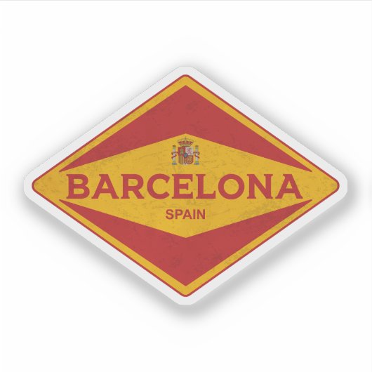 Sticker Barcelone Espagne Vintage (Devant)