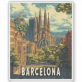 Sticker Barcelone, Espagne Voyage (Devant)