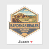 Sticker Bardenas Reales Espagne Travel Art Badge (Feuille)