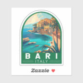 Sticker Bari Italie Travel Art Vintage (Feuille)