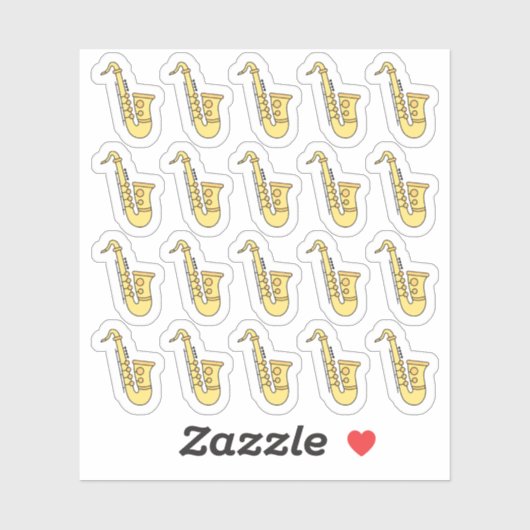 Sticker Baritone Saxaphone Jazz Musicien Bujo Planner (Feuille)