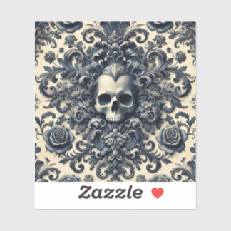 Sticker Baroque Punk - Gothique Coussin crâne