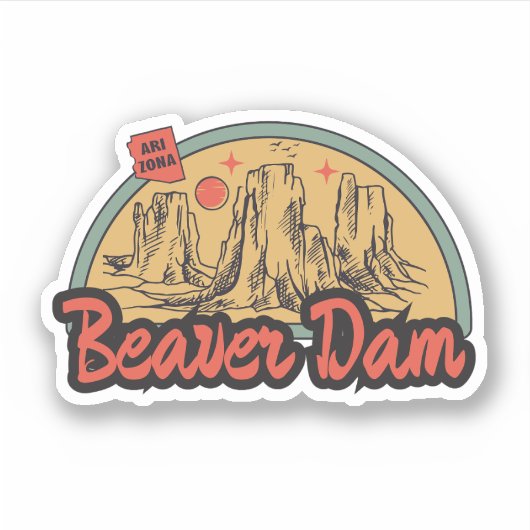 Sticker Barrage de castors, Arizona (Devant)