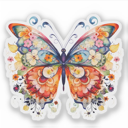 Sticker Barrière fleurie colorée (Devant)