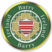 Sticker Barry Irish Shield & Celtic Cross Personnalisé (Devant)