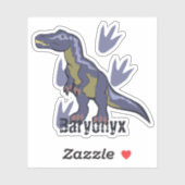 Sticker Baryonyx bleu (Feuille)