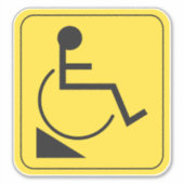 Sticker bas pour rampe en fauteuil roulant Jaune d (Devant)