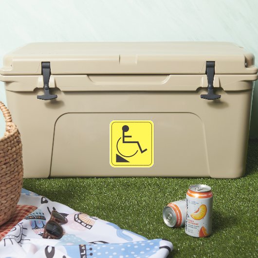 Sticker bas pour rampe en fauteuil roulant Jaune d (Glacière)