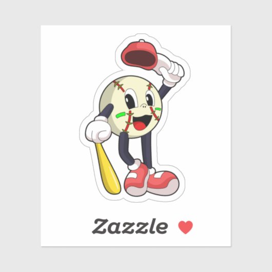 Sticker Base-ball avec base-ball (Feuille)