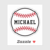 Sticker Baseball avec nom ou texte personnalisés (Feuille)