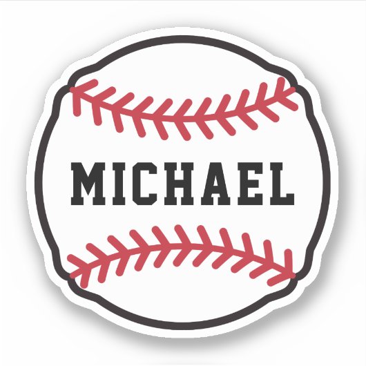 Sticker Baseball avec nom ou texte personnalisés (Devant)