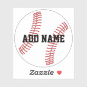 Sticker Baseball avec nom personnalisé vert (Feuille)