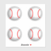Sticker Baseball avec Red Stitching (Feuille)