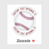 Sticker Baseball avec texte (Feuille)