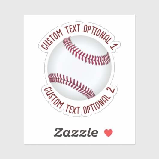 Sticker Baseball avec texte (Feuille)