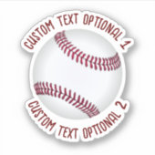 Sticker Baseball avec texte (Devant)