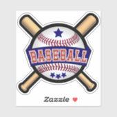 Sticker Baseball - Bleu - Kiss-Cut (Feuille)