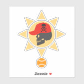 Sticker Baseball crâne (Feuille)