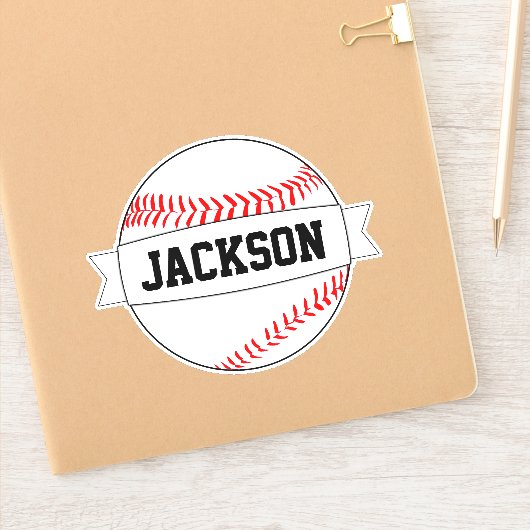 Sticker Baseball Custom Team ou Nom du joueur Sports Party (Carnet)