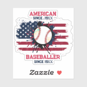 Sticker Baseball du 4 juillet Cadeau de la fête de l'indép