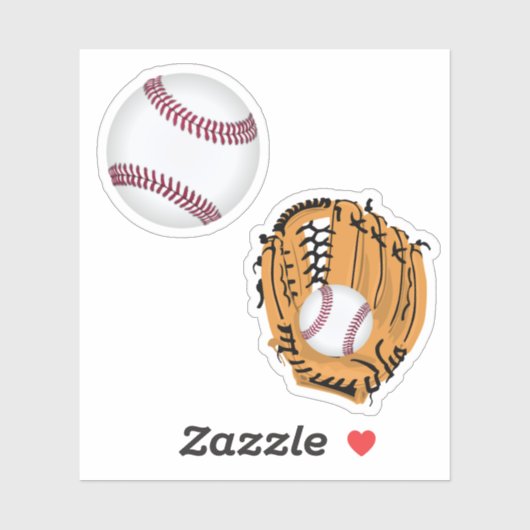 Sticker Baseball et Gant de Baseball (Feuille)