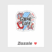 Sticker Baseball Game Day Retro Tis The Season Checkered (Feuille)