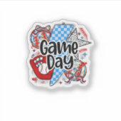 Sticker Baseball Game Day Retro Tis The Season Checkered (Devant)