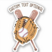Sticker Baseball, Glove et chauves-souris (Devant)