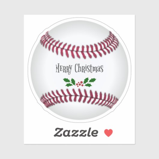 Sticker Baseball Joyeux Noël design populaire (Feuille)