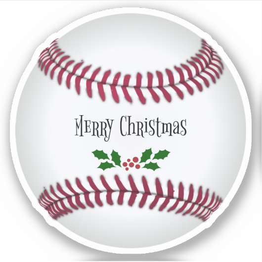 Sticker Baseball Joyeux Noël design populaire (Devant)