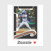 Sticker Baseball Keepsakes Libre Orange Black Custom (Feuille)