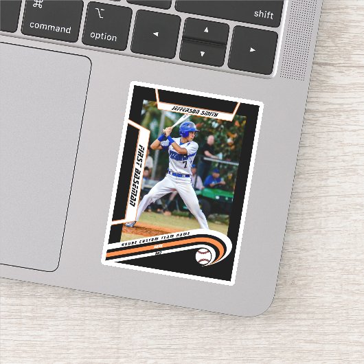 Sticker Baseball Keepsakes Libre Orange Black Custom (Détail)