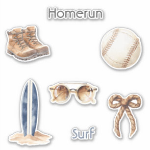 Sticker Baseball Surfing Homerun